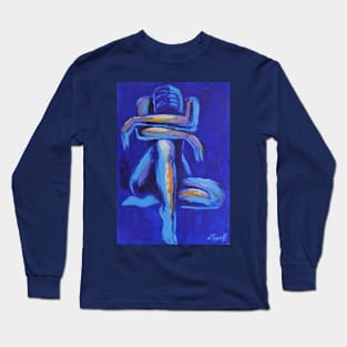 Blue Mood 7 - Female Nude Long Sleeve T-Shirt